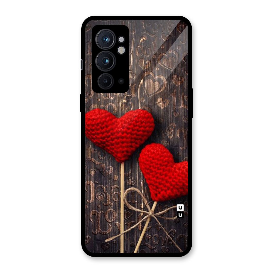 Thread Art Wooden Print Glass Back Case for OnePlus 9RT 5G