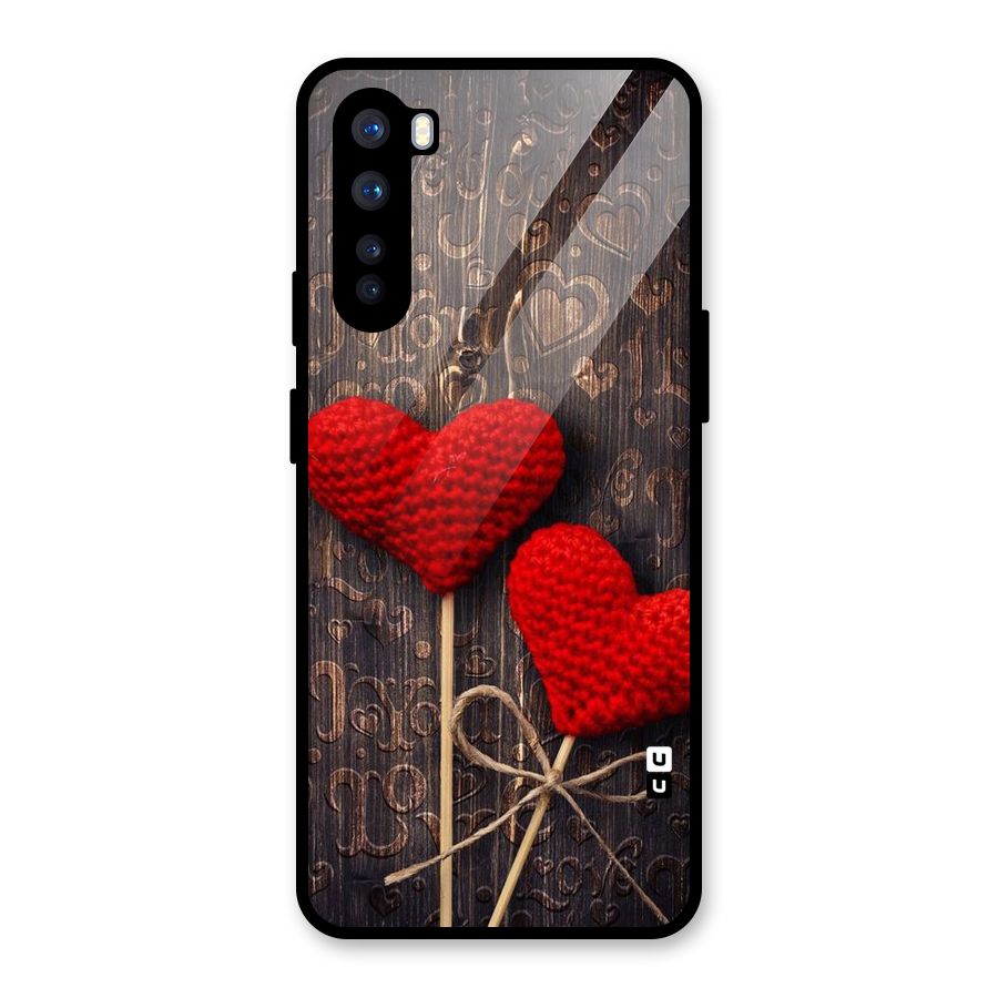 Thread Art Wooden Print Glass Back Case for OnePlus Nord