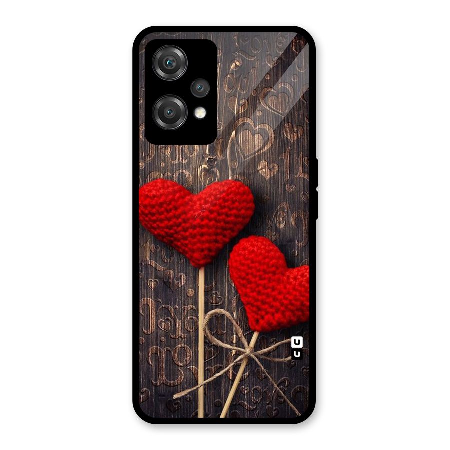 Thread Art Wooden Print Glass Back Case for OnePlus Nord CE 2 Lite 5G