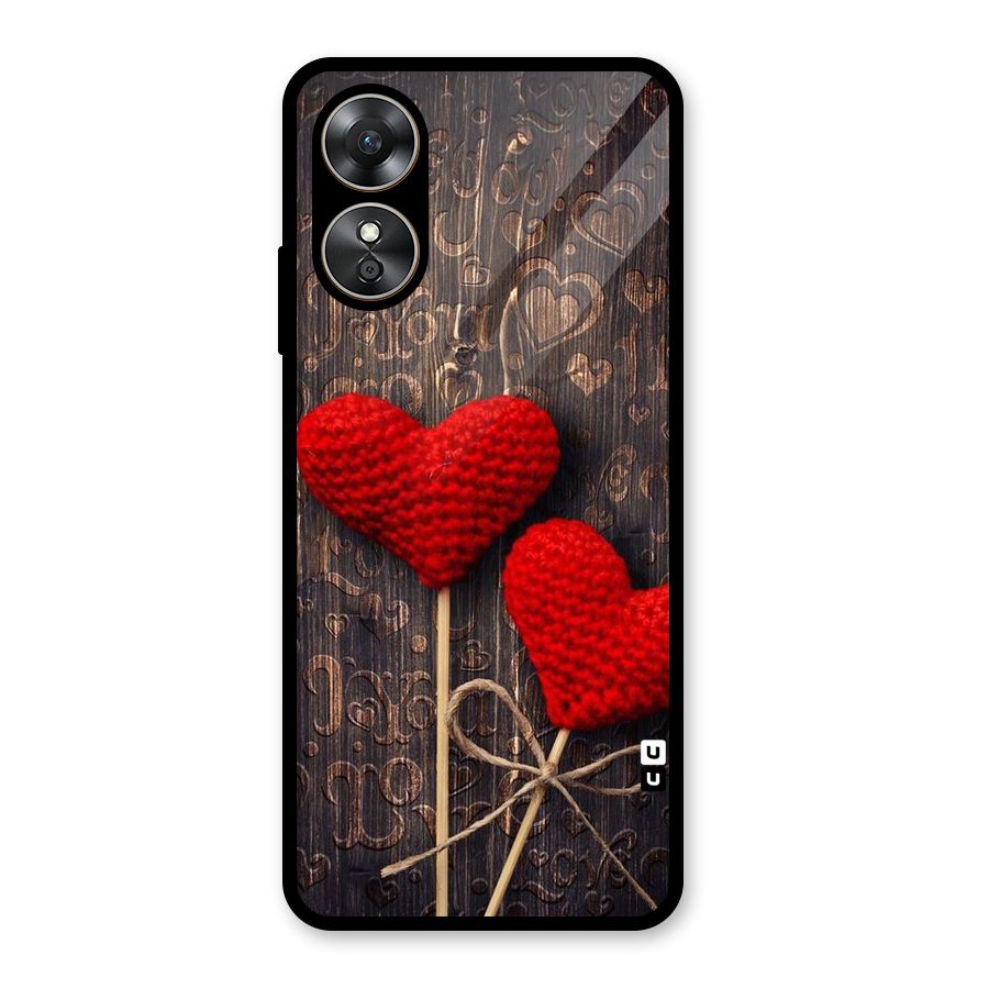 Thread Art Wooden Print Glass Back Case for Oppo A17