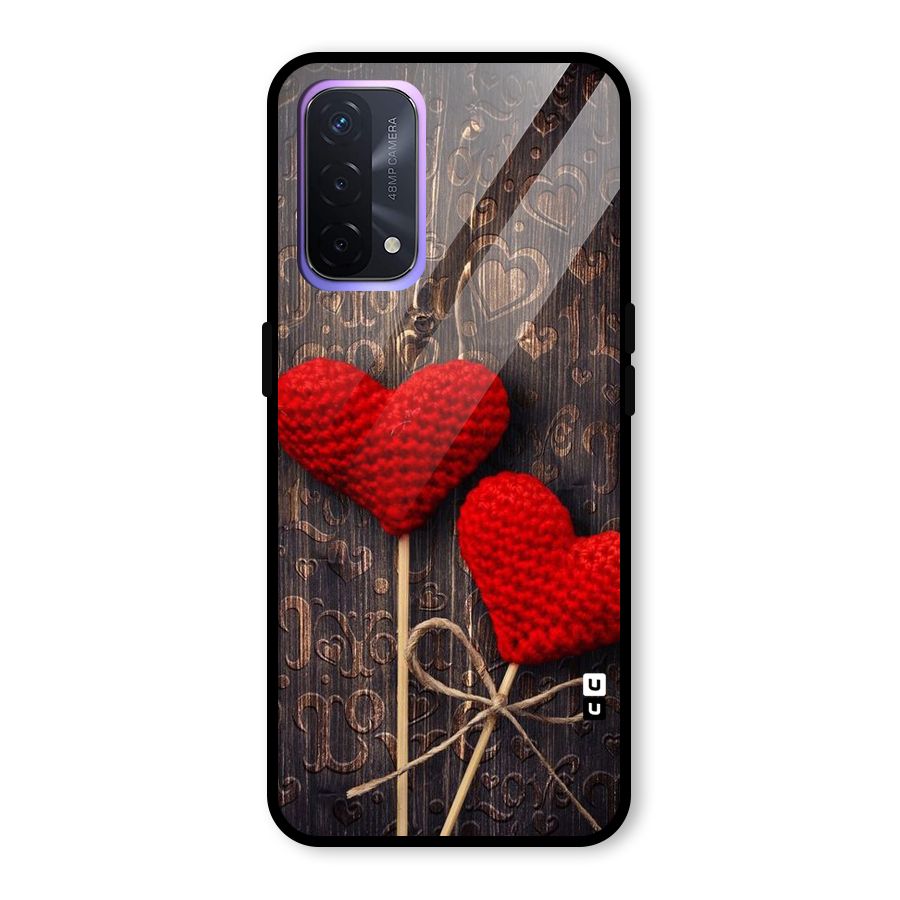 Thread Art Wooden Print Glass Back Case for Oppo A74 5G