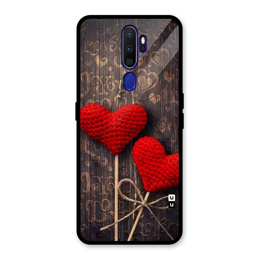 Thread Art Wooden Print Glass Back Case for Oppo A9 (2020)