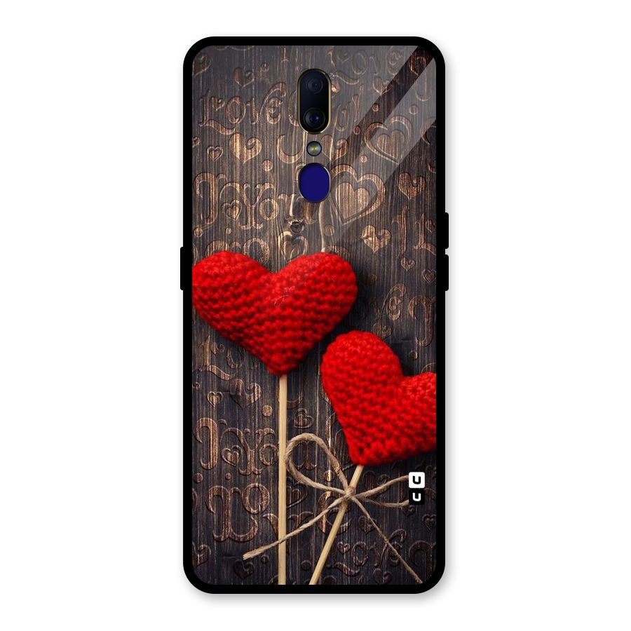 Thread Art Wooden Print Glass Back Case for Oppo F11