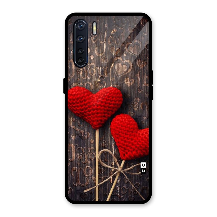 Thread Art Wooden Print Glass Back Case for Oppo F15