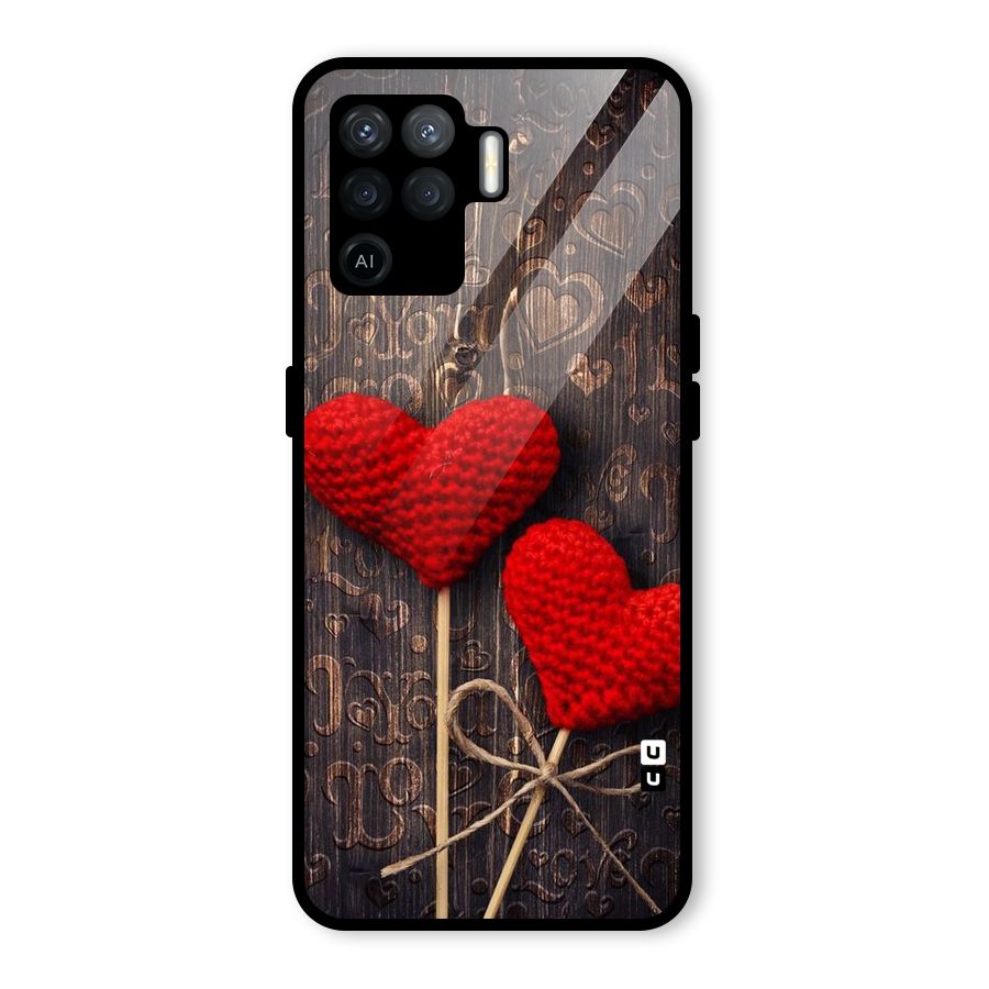 Thread Art Wooden Print Glass Back Case for Oppo F19 Pro