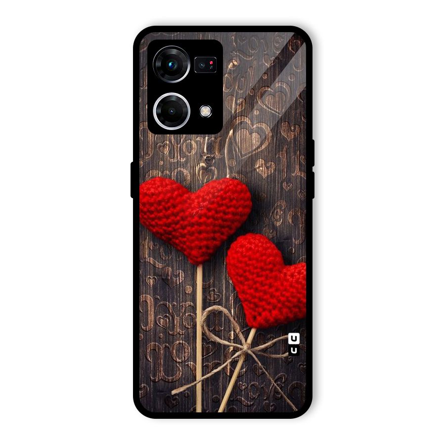 Thread Art Wooden Print Glass Back Case for Oppo F21s Pro 4G