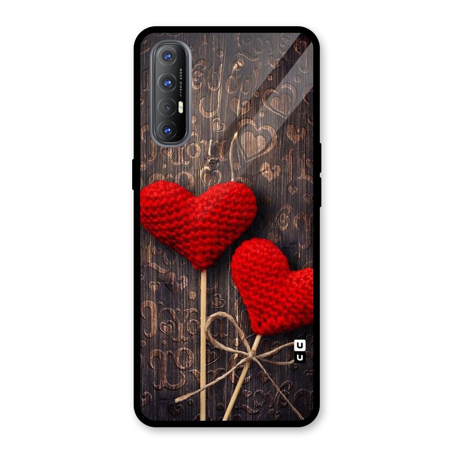 Thread Art Wooden Print Glass Back Case for Oppo Reno3 Pro