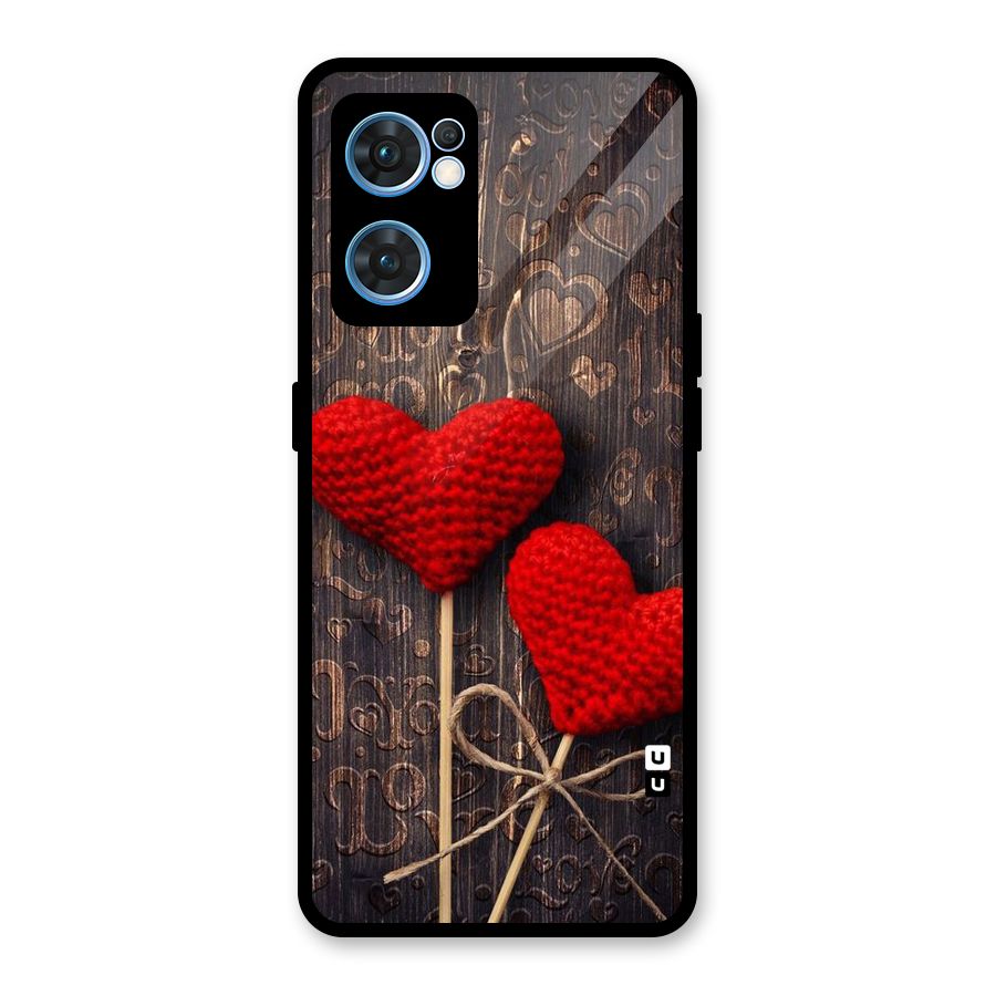 Thread Art Wooden Print Glass Back Case for Oppo Reno7 5G