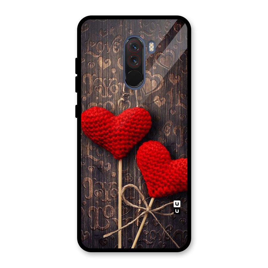Thread Art Wooden Print Glass Back Case for Poco F1