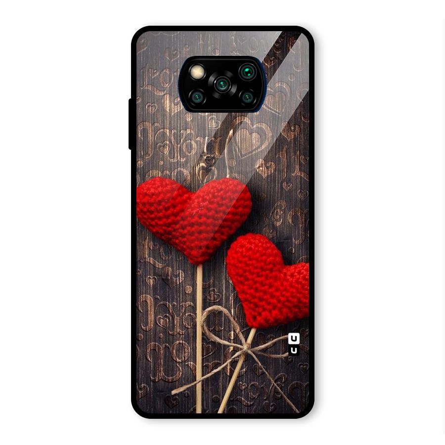 Thread Art Wooden Print Glass Back Case for Poco X3 Pro