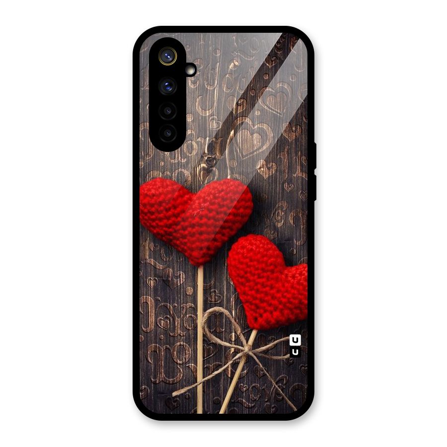 Thread Art Wooden Print Glass Back Case for Realme 6