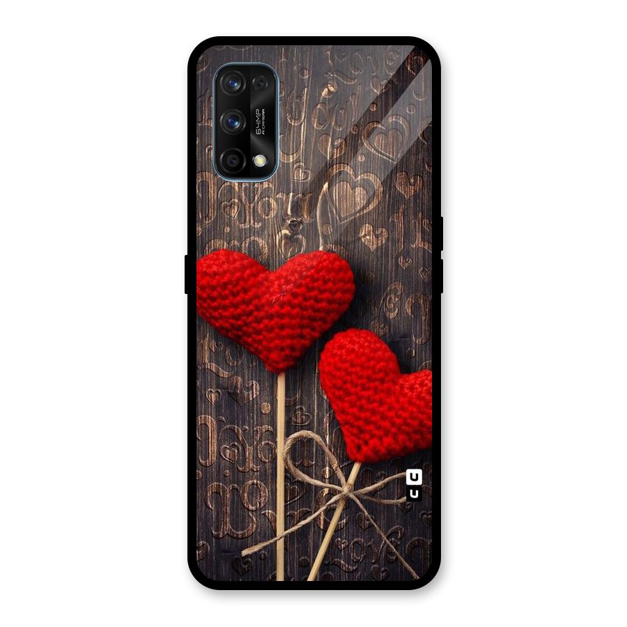 Thread Art Wooden Print Glass Back Case for Realme 7 Pro