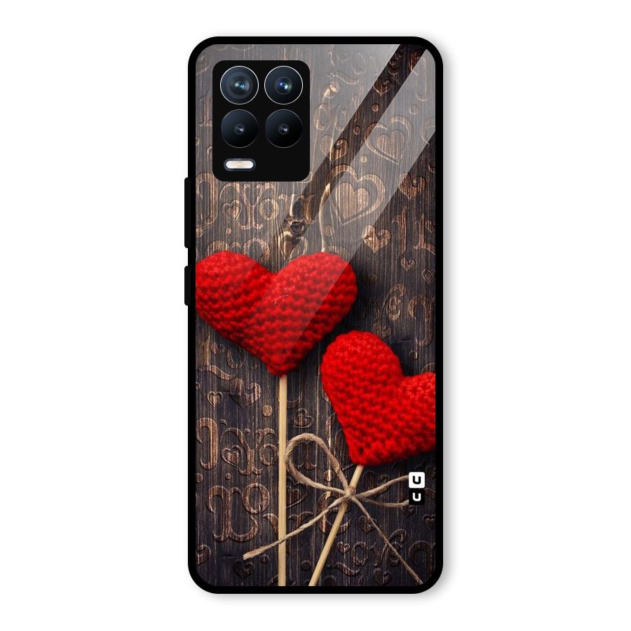 Thread Art Wooden Print Glass Back Case for Realme 8 Pro