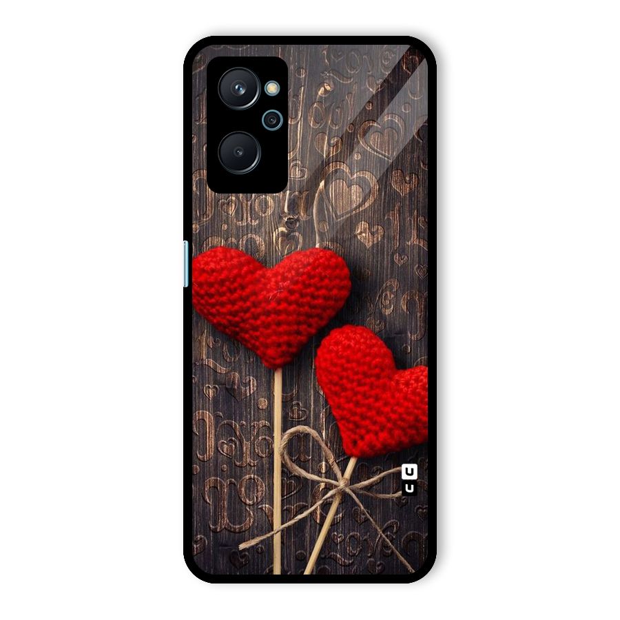 Thread Art Wooden Print Glass Back Case for Realme 9i