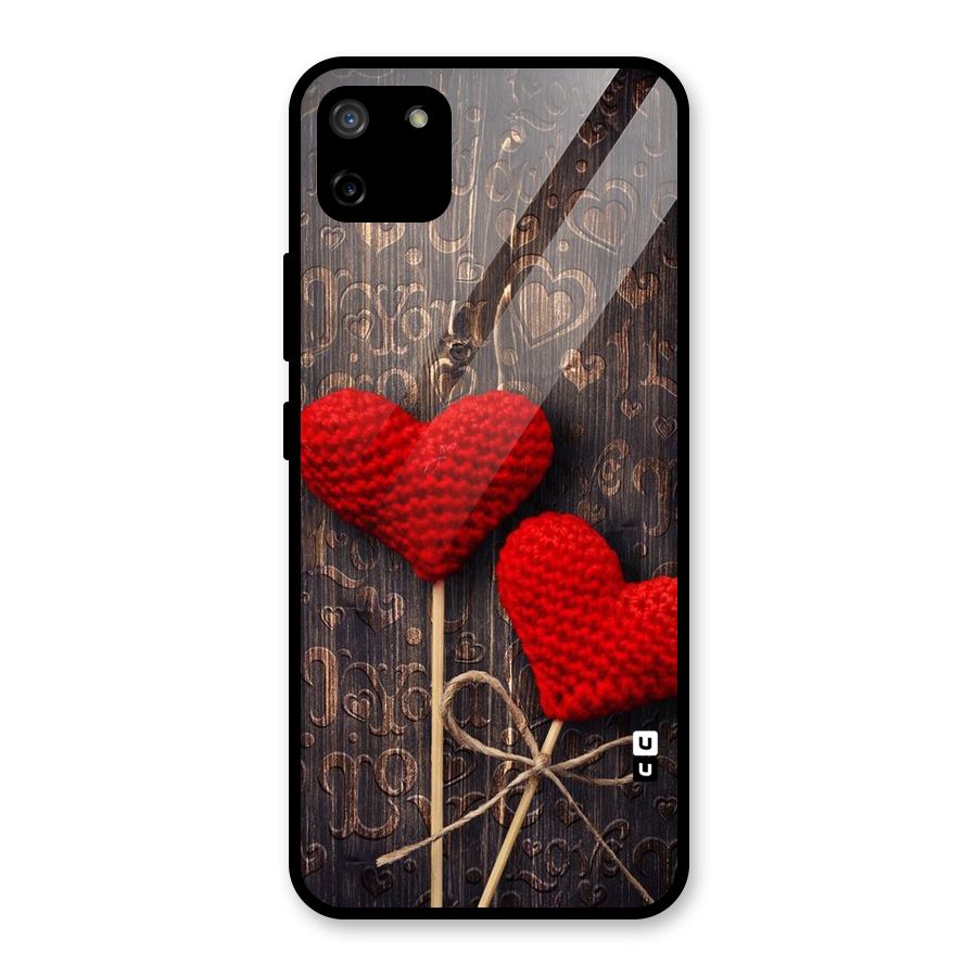 Thread Art Wooden Print Glass Back Case for Realme C11