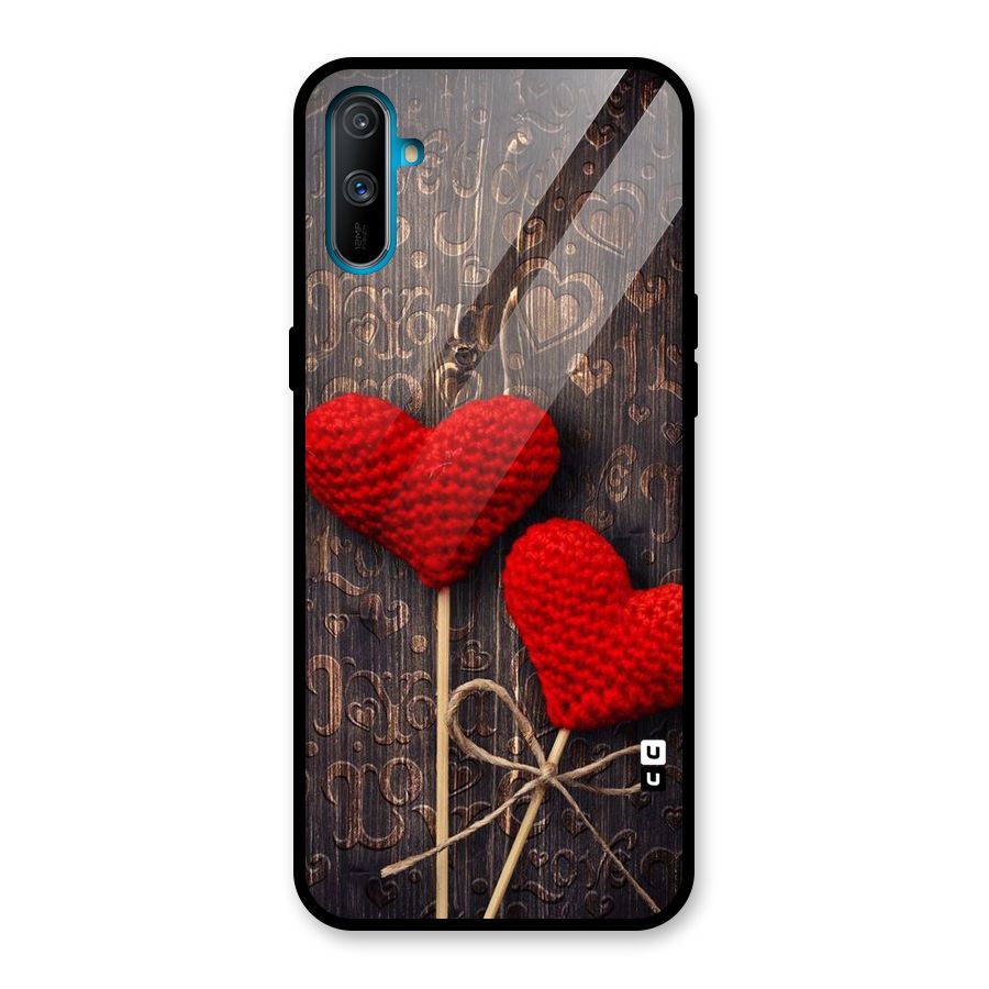 Thread Art Wooden Print Glass Back Case for Realme C3
