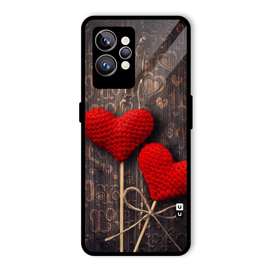 Thread Art Wooden Print Glass Back Case for Realme GT2 Pro