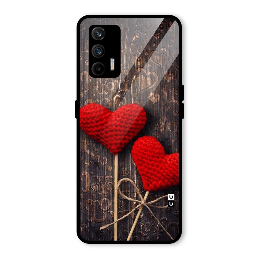 Thread Art Wooden Print Glass Back Case for Realme GT 5G