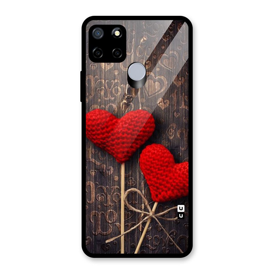 Thread Art Wooden Print Glass Back Case for Realme Narzo 20