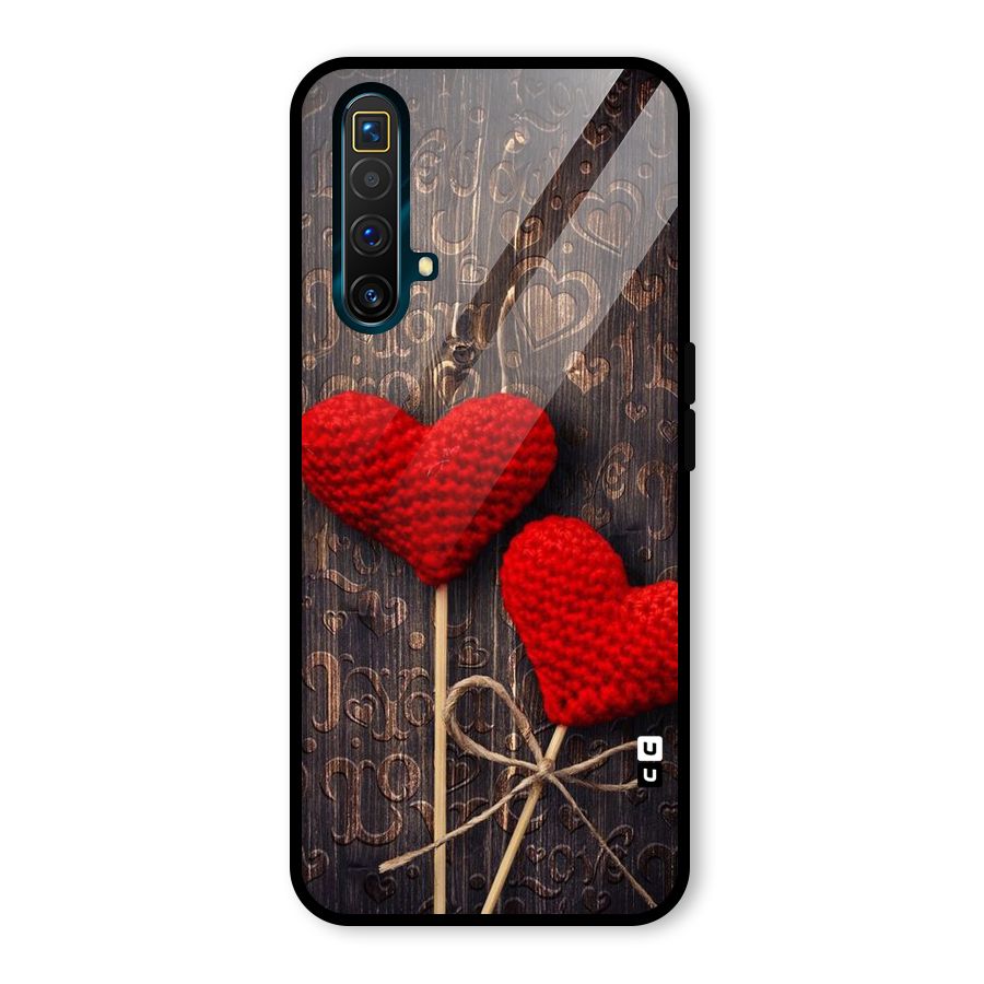 Thread Art Wooden Print Glass Back Case for Realme X3