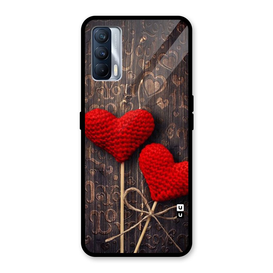 Thread Art Wooden Print Glass Back Case for Realme X7