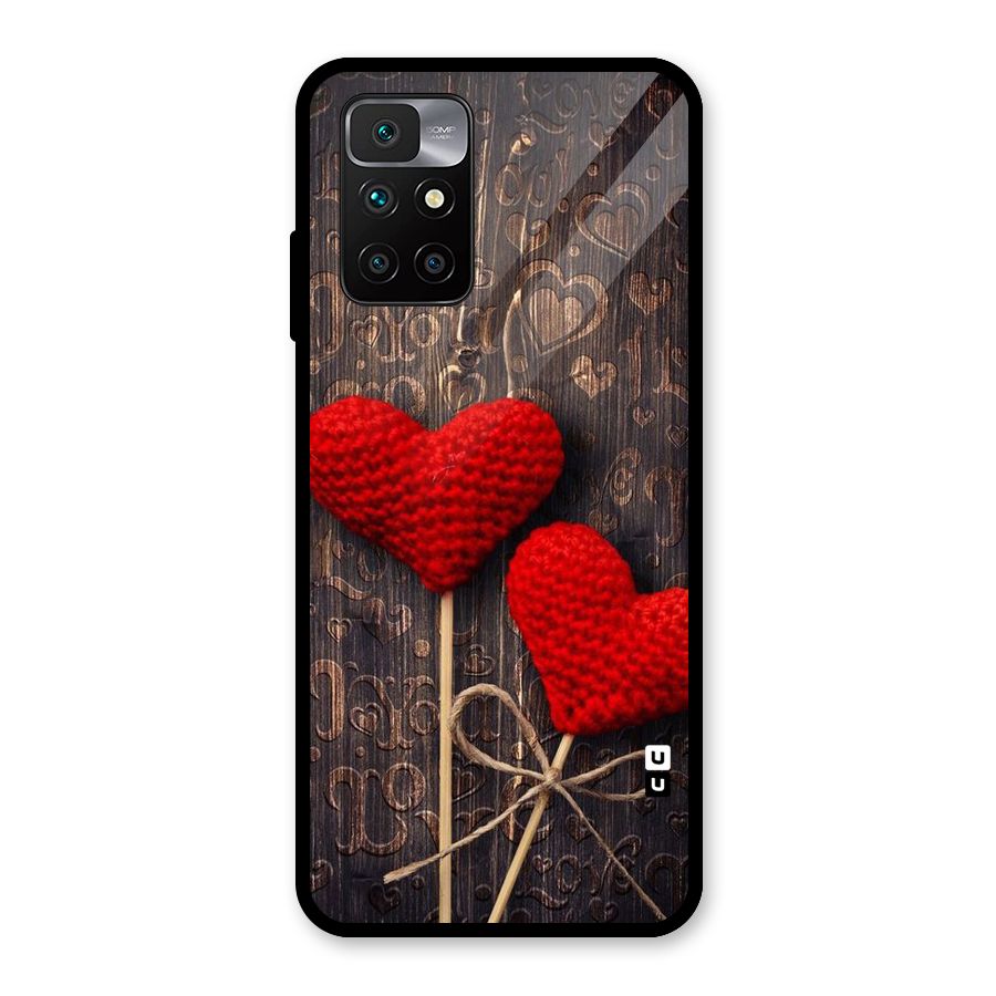 Thread Art Wooden Print Glass Back Case for Redmi 10 Prime