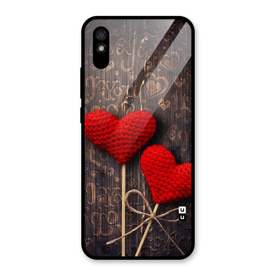 Thread Art Wooden Print Glass Back Case for Redmi 9i