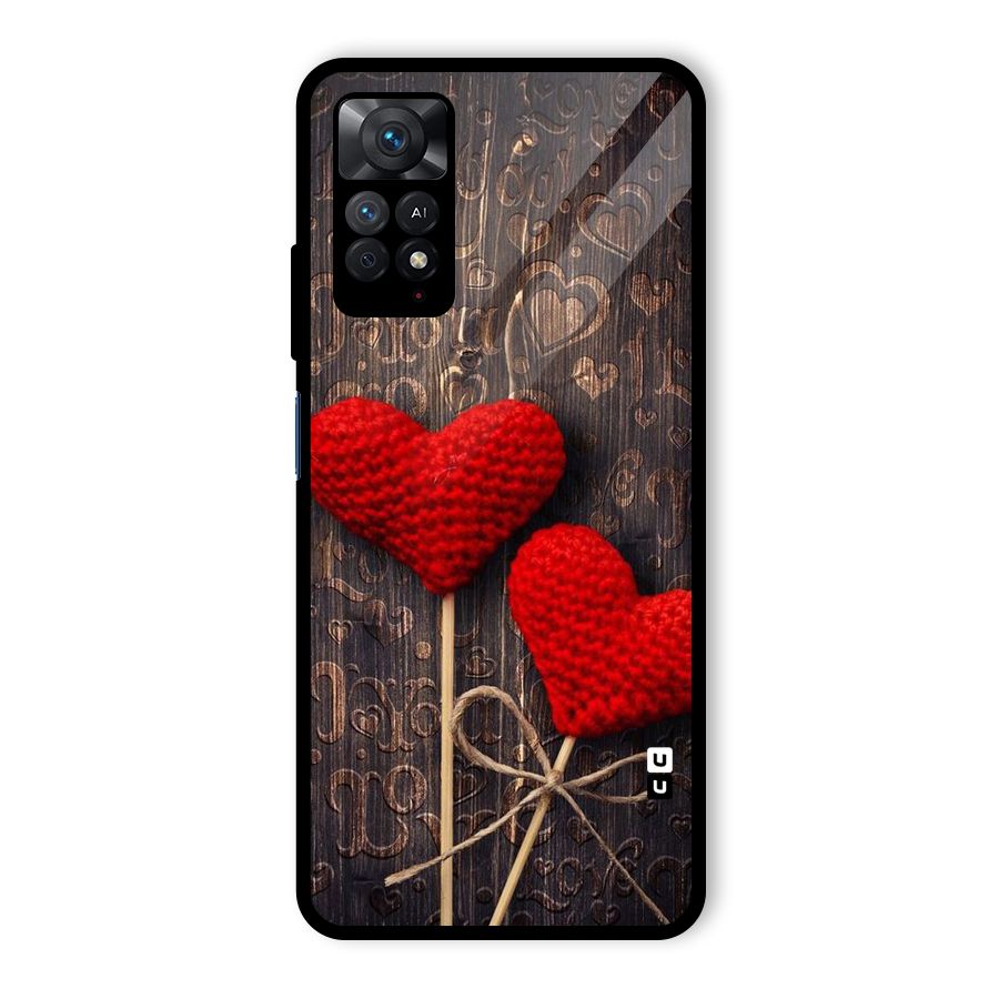 Thread Art Wooden Print Glass Back Case for Redmi Note 11 Pro Plus 5G