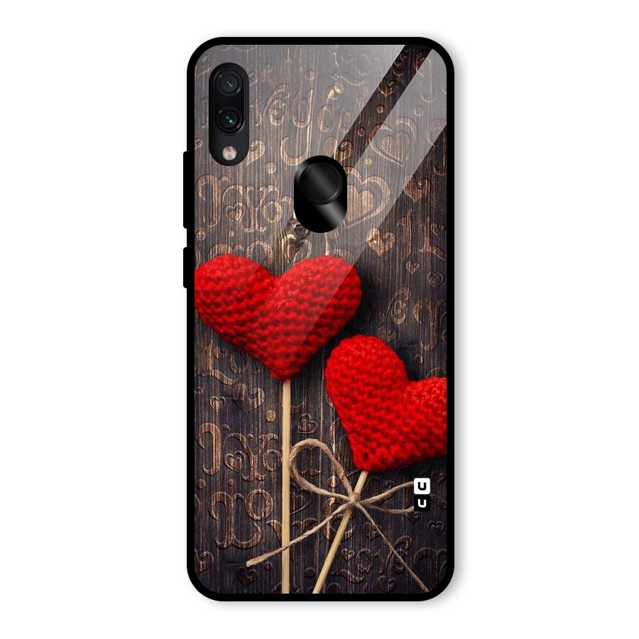 Thread Art Wooden Print Glass Back Case for Redmi Note 7S