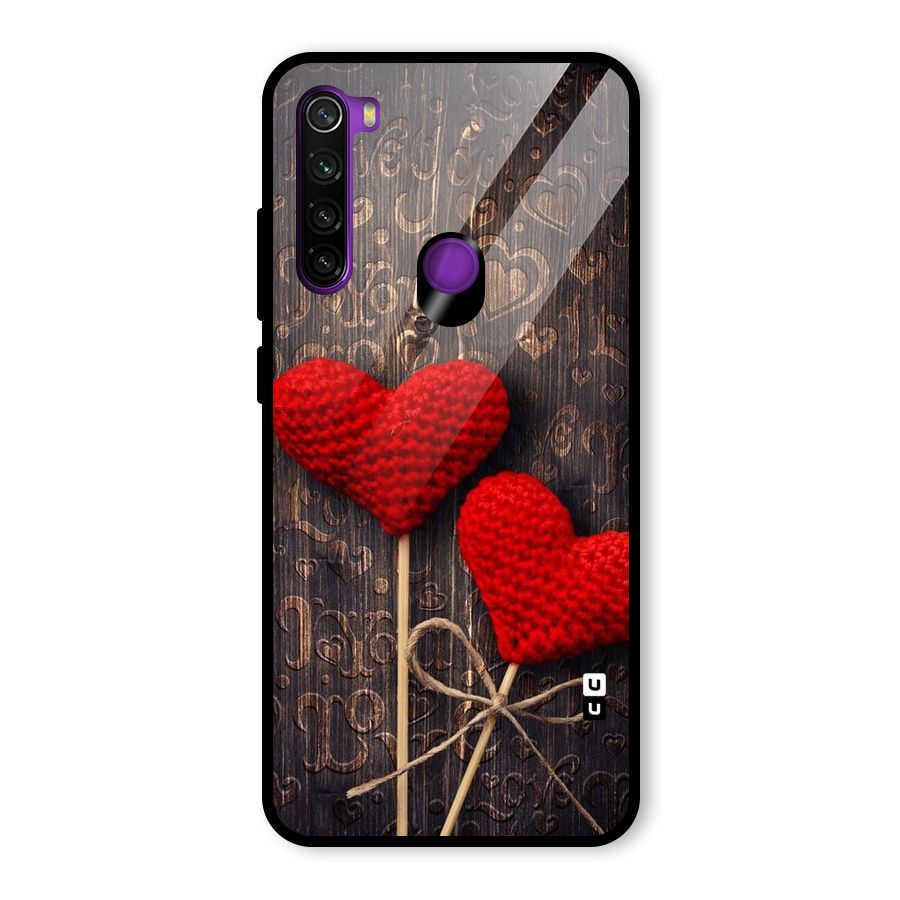 Thread Art Wooden Print Glass Back Case for Redmi Note 8