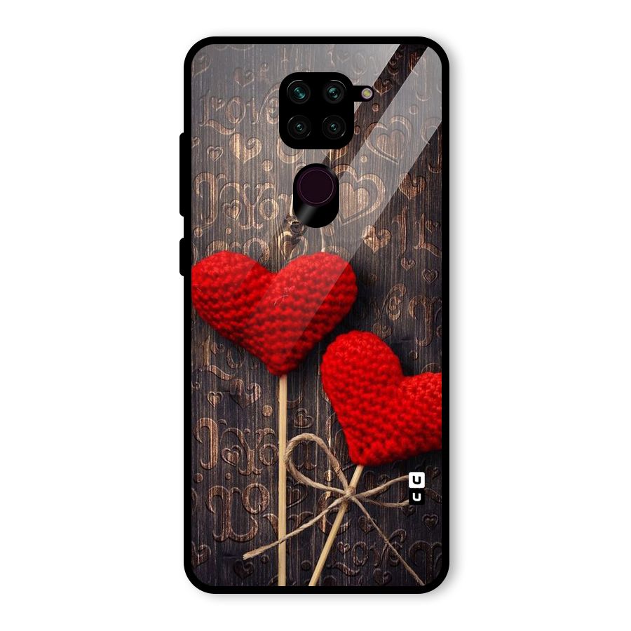 Thread Art Wooden Print Glass Back Case for Redmi Note 9