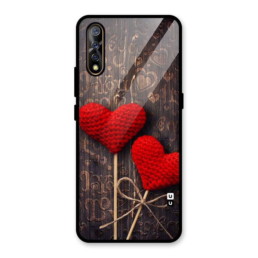 Thread Art Wooden Print Glass Back Case for Vivo S1