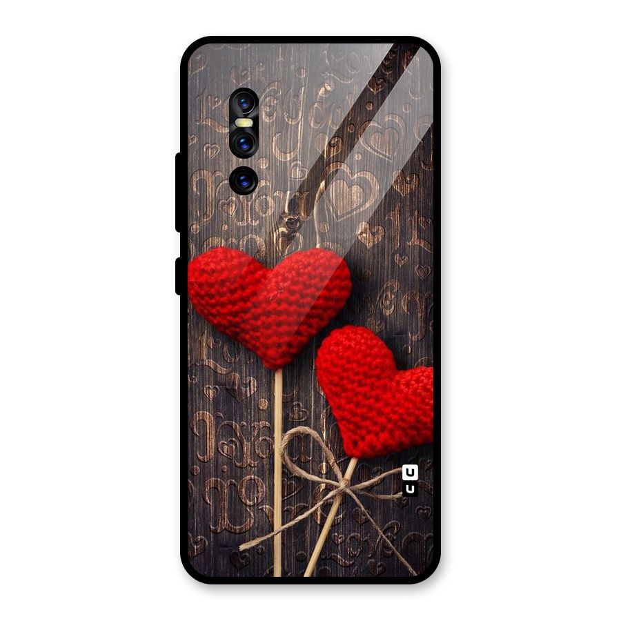 Thread Art Wooden Print Glass Back Case for Vivo V15 Pro