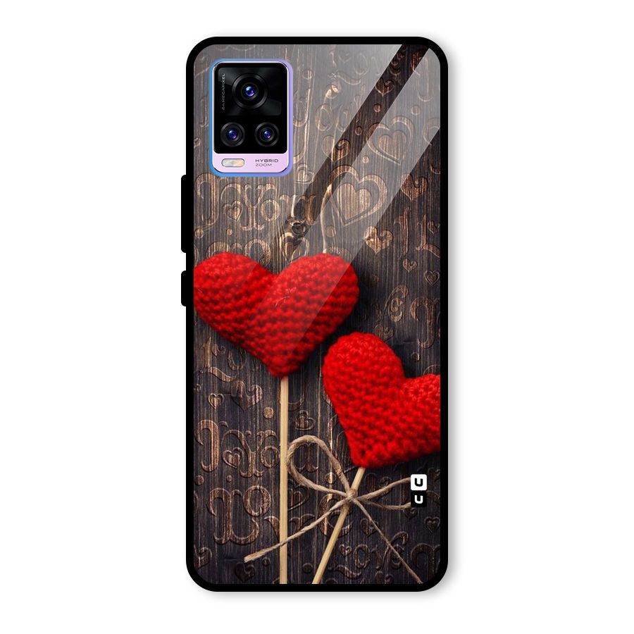 Thread Art Wooden Print Glass Back Case for Vivo V20 Pro