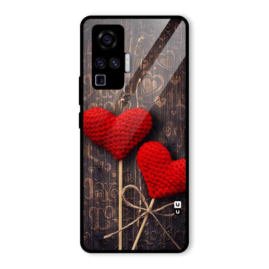 Thread Art Wooden Print Glass Back Case for Vivo X50 Pro