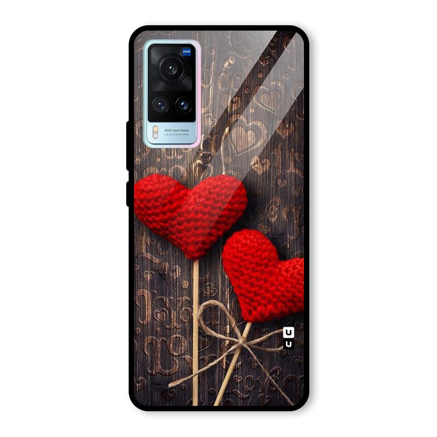 Thread Art Wooden Print Glass Back Case for Vivo X60
