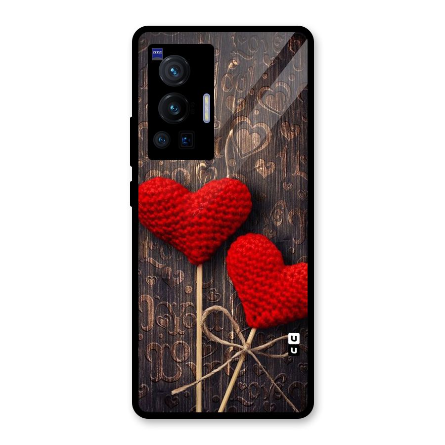 Thread Art Wooden Print Glass Back Case for Vivo X70 Pro