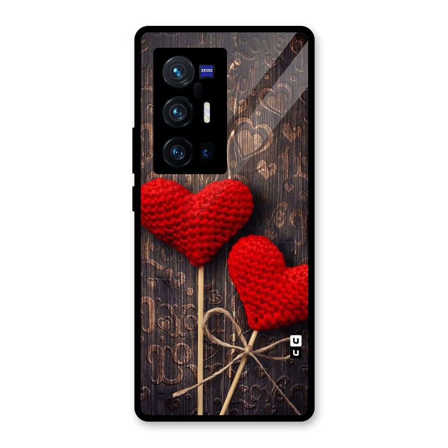 Thread Art Wooden Print Glass Back Case for Vivo X70 Pro Plus