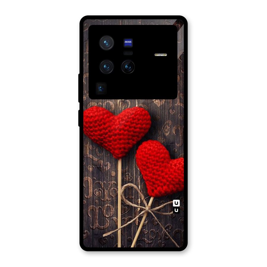Thread Art Wooden Print Glass Back Case for Vivo X80 Pro