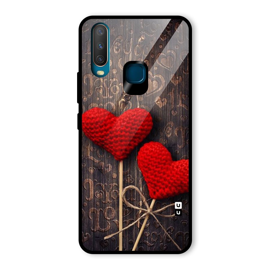 Thread Art Wooden Print Glass Back Case for Vivo Y15