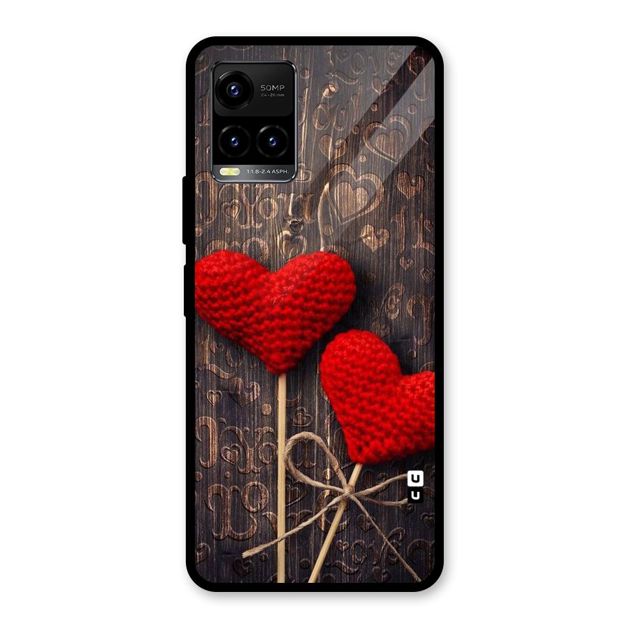 Thread Art Wooden Print Glass Back Case for Vivo Y21T