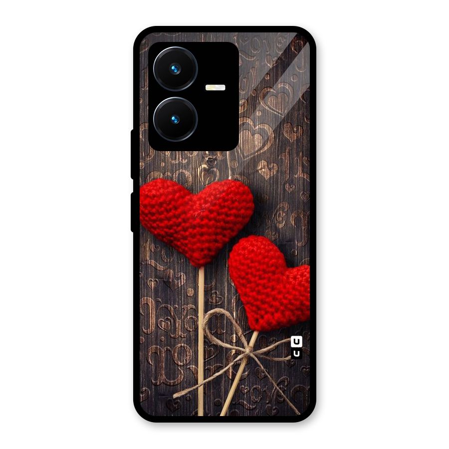 Thread Art Wooden Print Glass Back Case for Vivo Y22