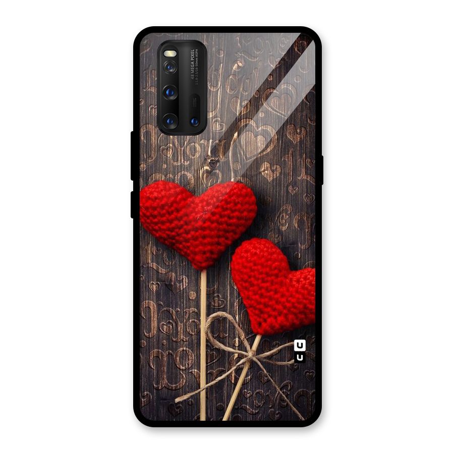 Thread Art Wooden Print Glass Back Case for Vivo iQOO 3