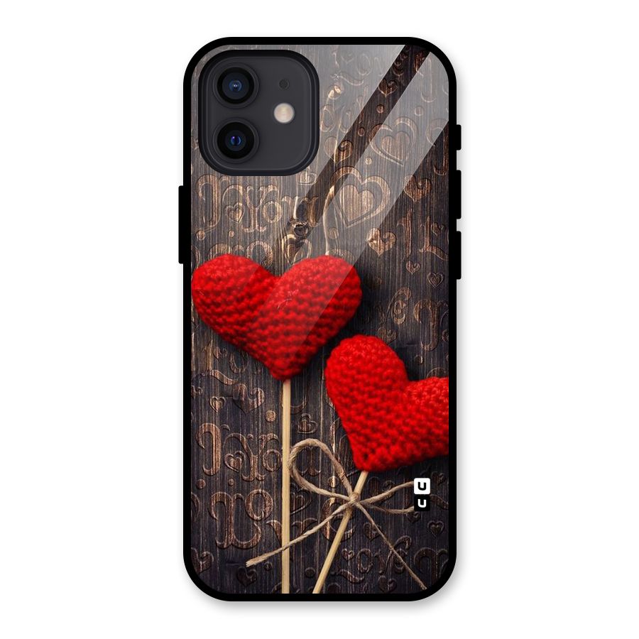Thread Art Wooden Print Glass Back Case for iPhone 12