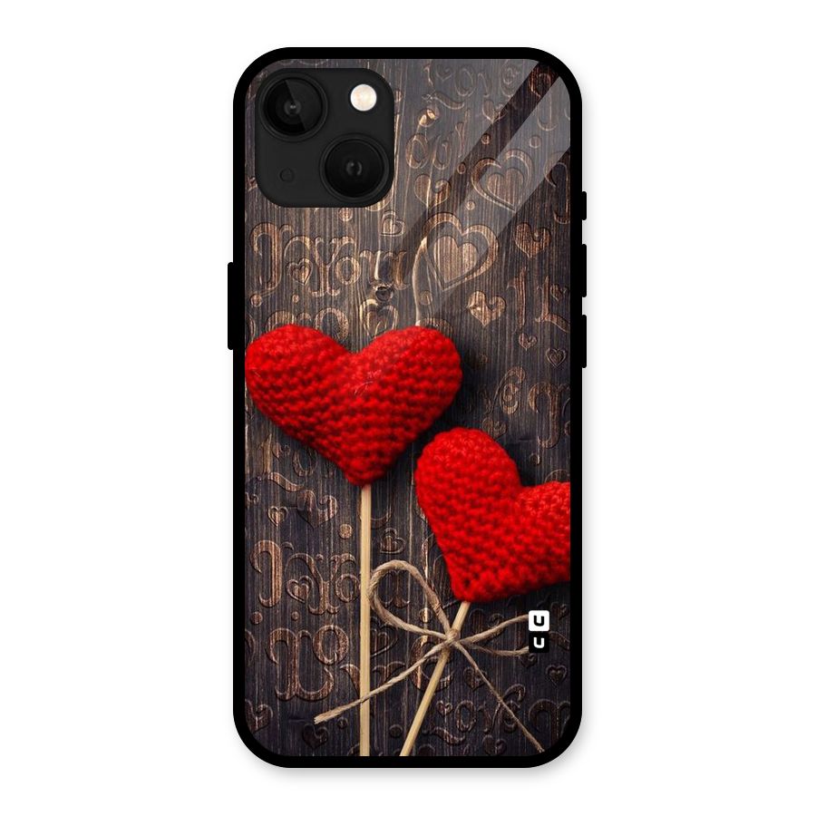 Thread Art Wooden Print Glass Back Case for iPhone 13
