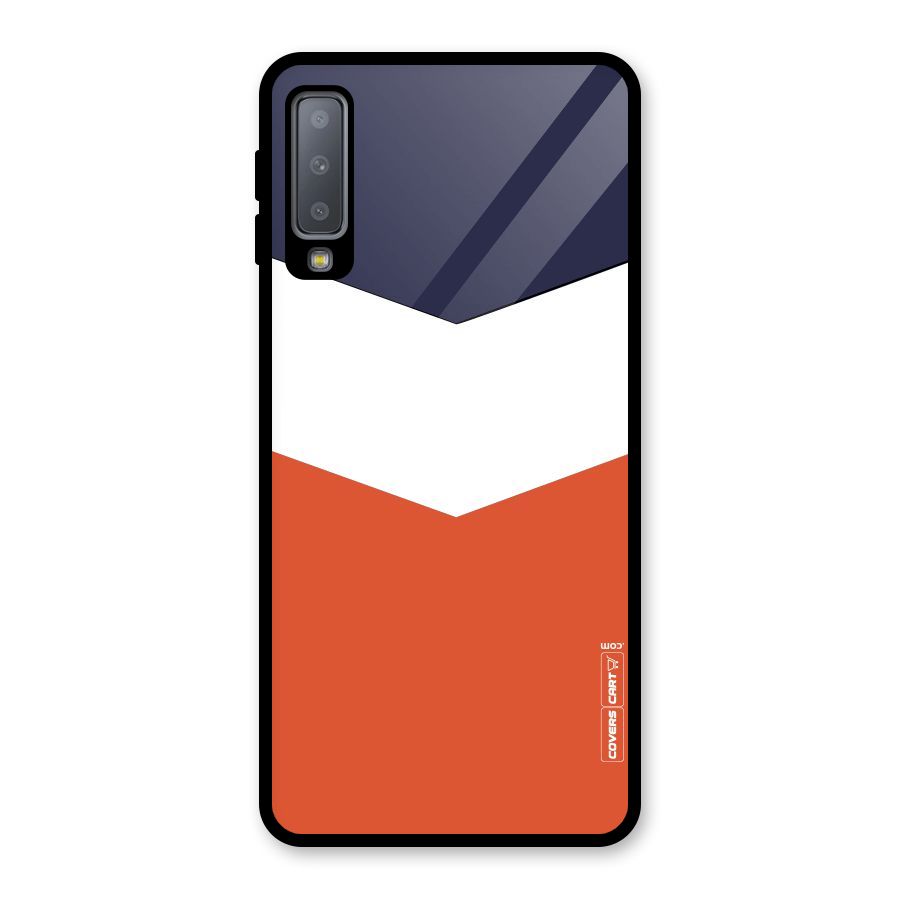 Three Colour Pattern Glass Back Case for Galaxy A7 (2018)