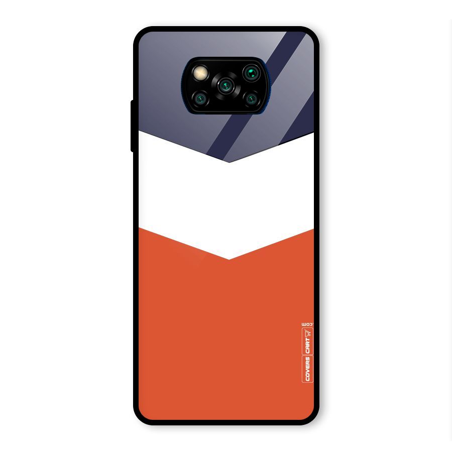 Three Colour Pattern Glass Back Case for Poco X3 Pro