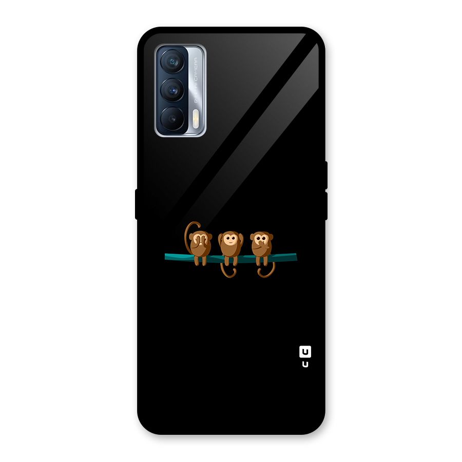 Three Cute Monkeys Glass Back Case for Realme X7