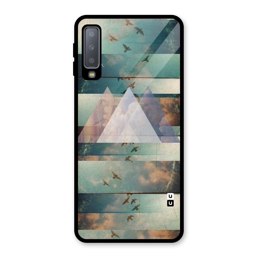 Three Triangles Glass Back Case for Galaxy A7 (2018)