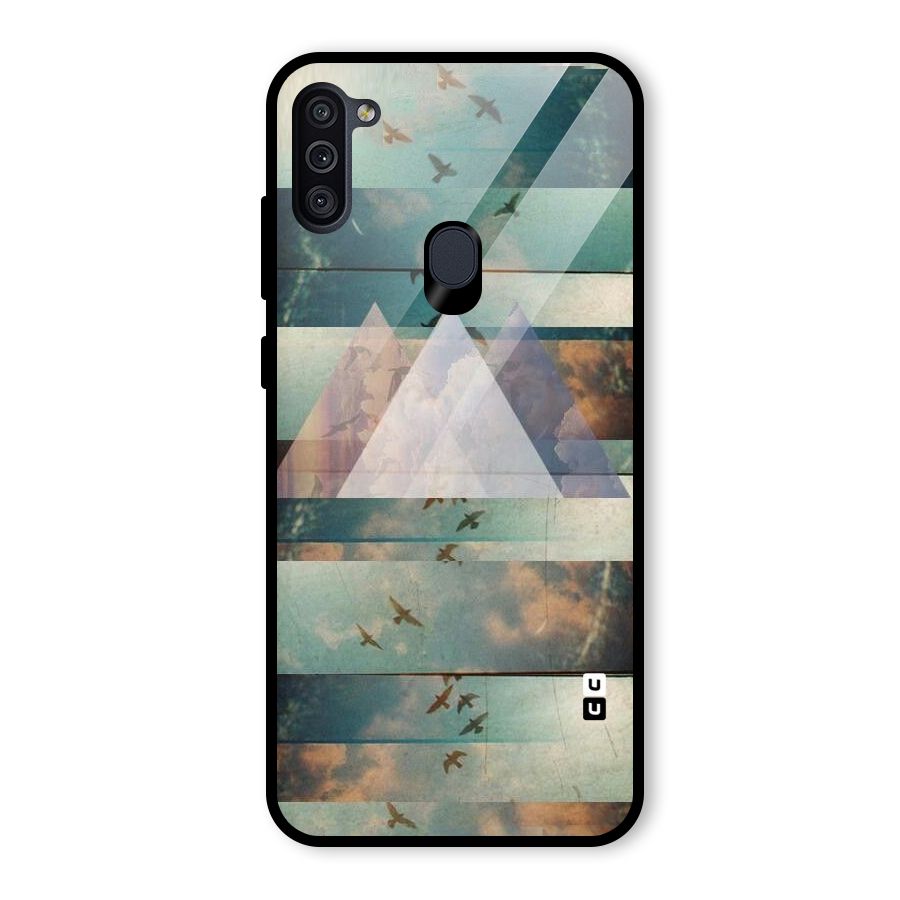 Three Triangles Glass Back Case for Galaxy M11